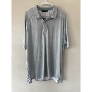 UNRL Polo T Shirt Mens XL Blue White Print Golf Performance Athletic Stretch